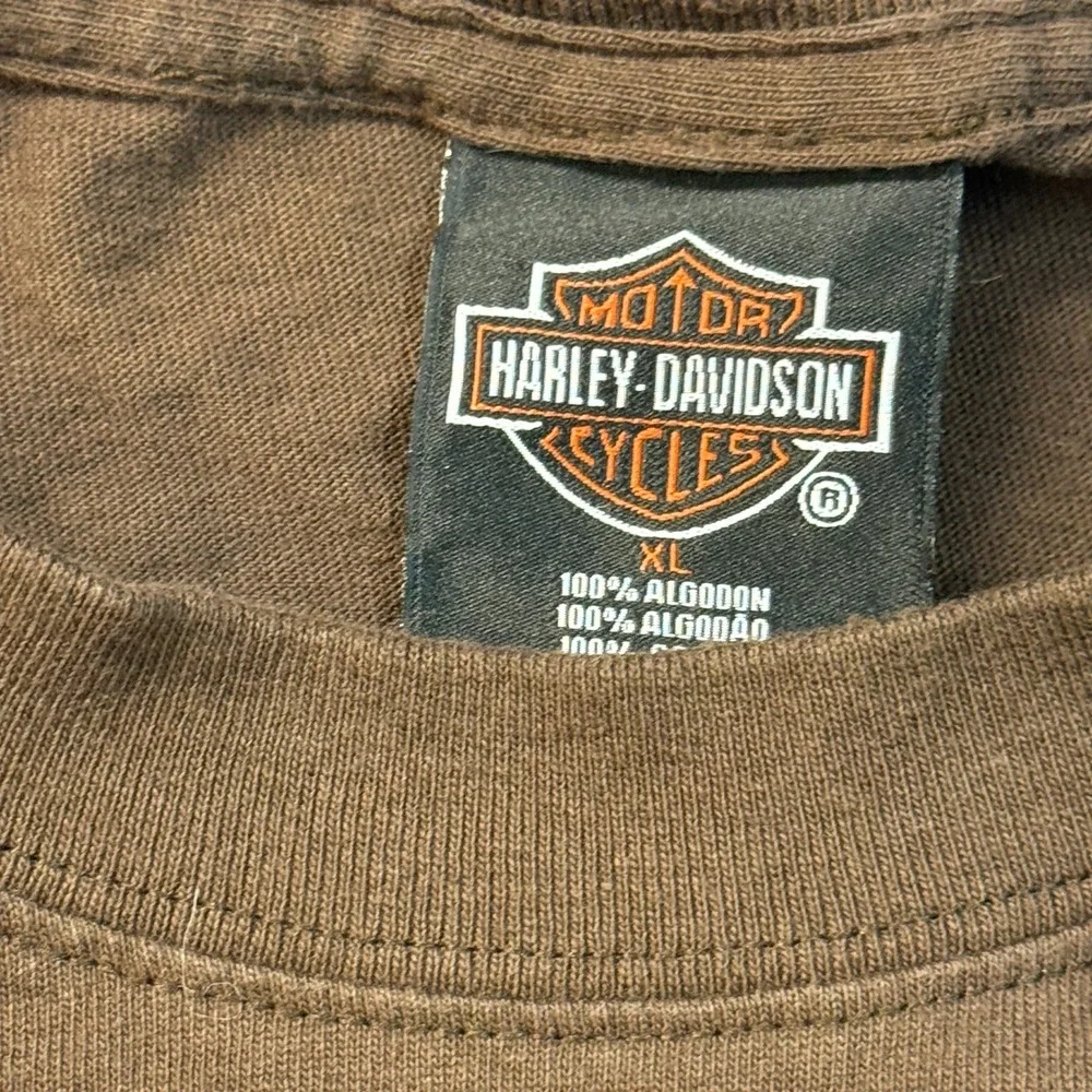 Harley Davidson Vintage Brown Graphic T‎ Shirt Men XL Cotton Cancun Mexico